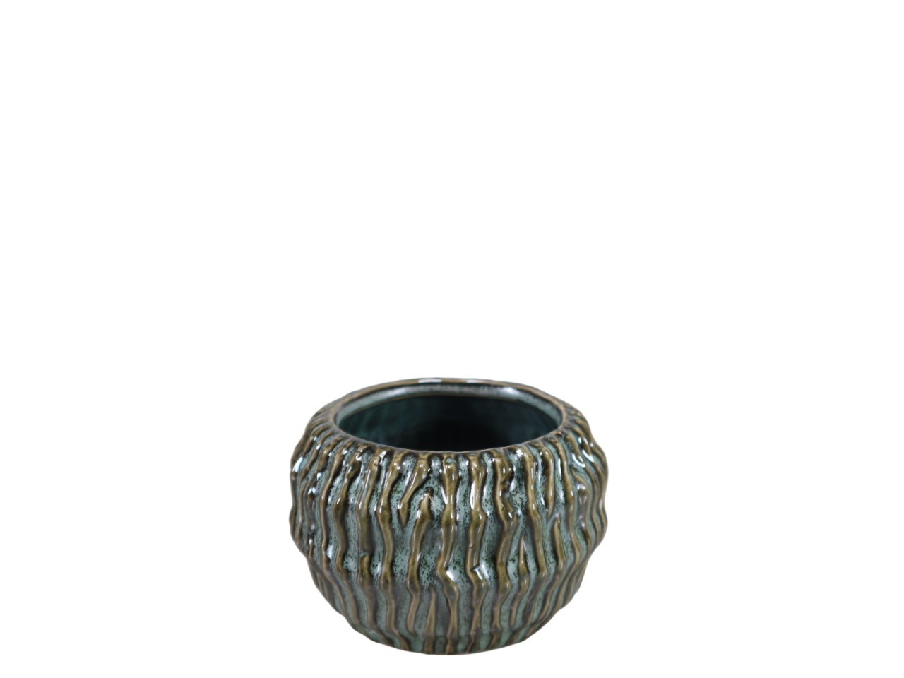 Übertopf Keramik grün D10,5cm