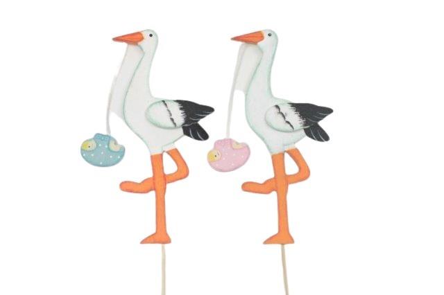 Storchstecker Baby 15cm, bunt