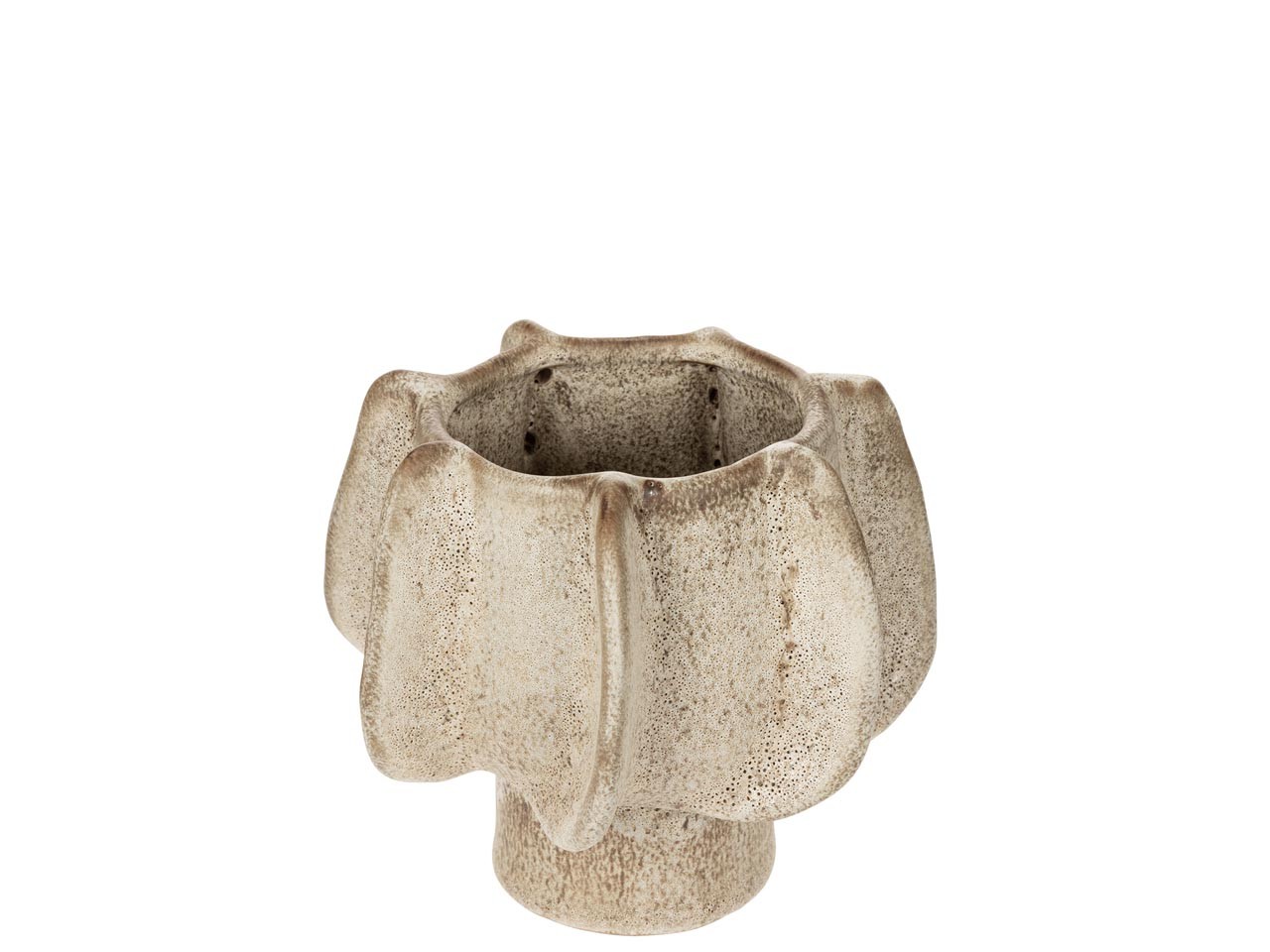 Übertopf Keramik beige-natur glasiert D19xH16,5cm