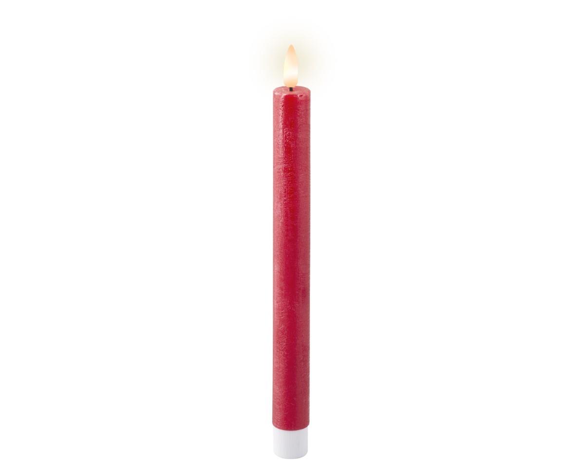 Spitzkerze LED Wachs indoor weihnachtsrot H24,5cm x D2,2cm