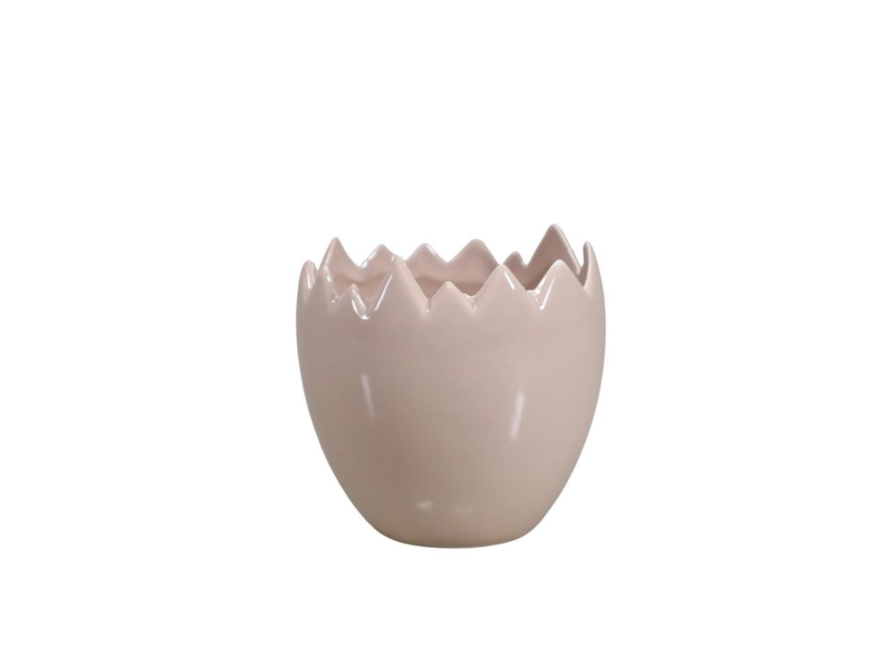 Pflanz-Ei Keramik taupe D10cm