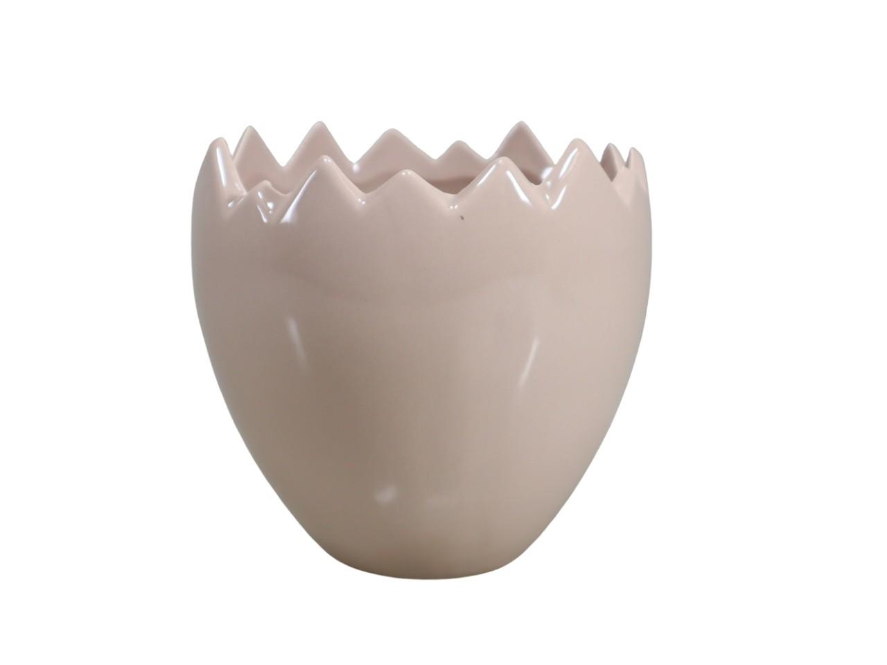 Pflanz-Ei Keramik taupe D14cm