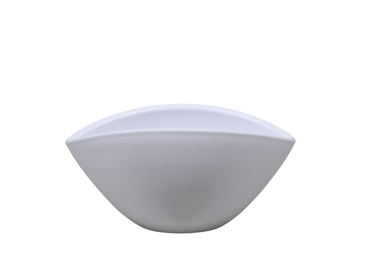 Keramiksteckschale oval weiß matt L20cm
