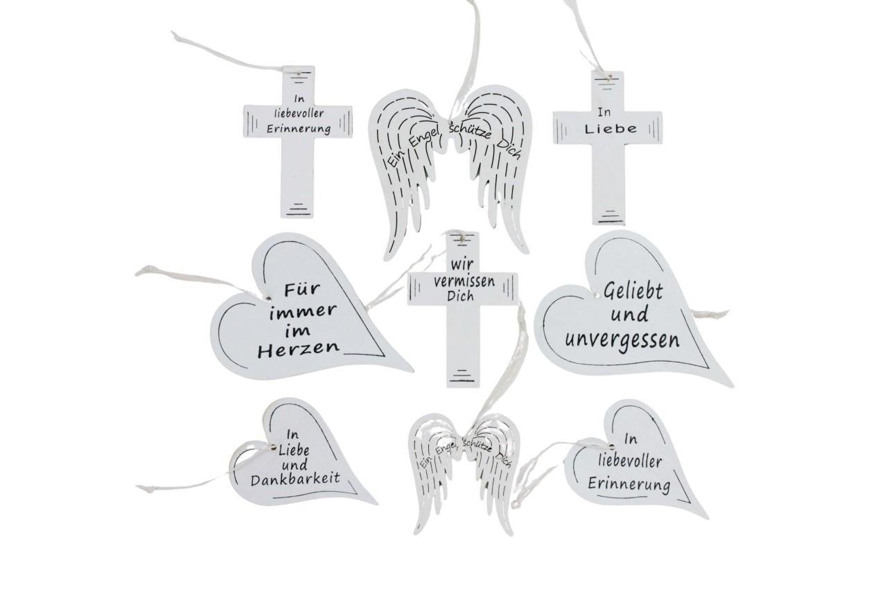 Trauer Mix Holz z. H. Perdita 6,5-11 cm weiss