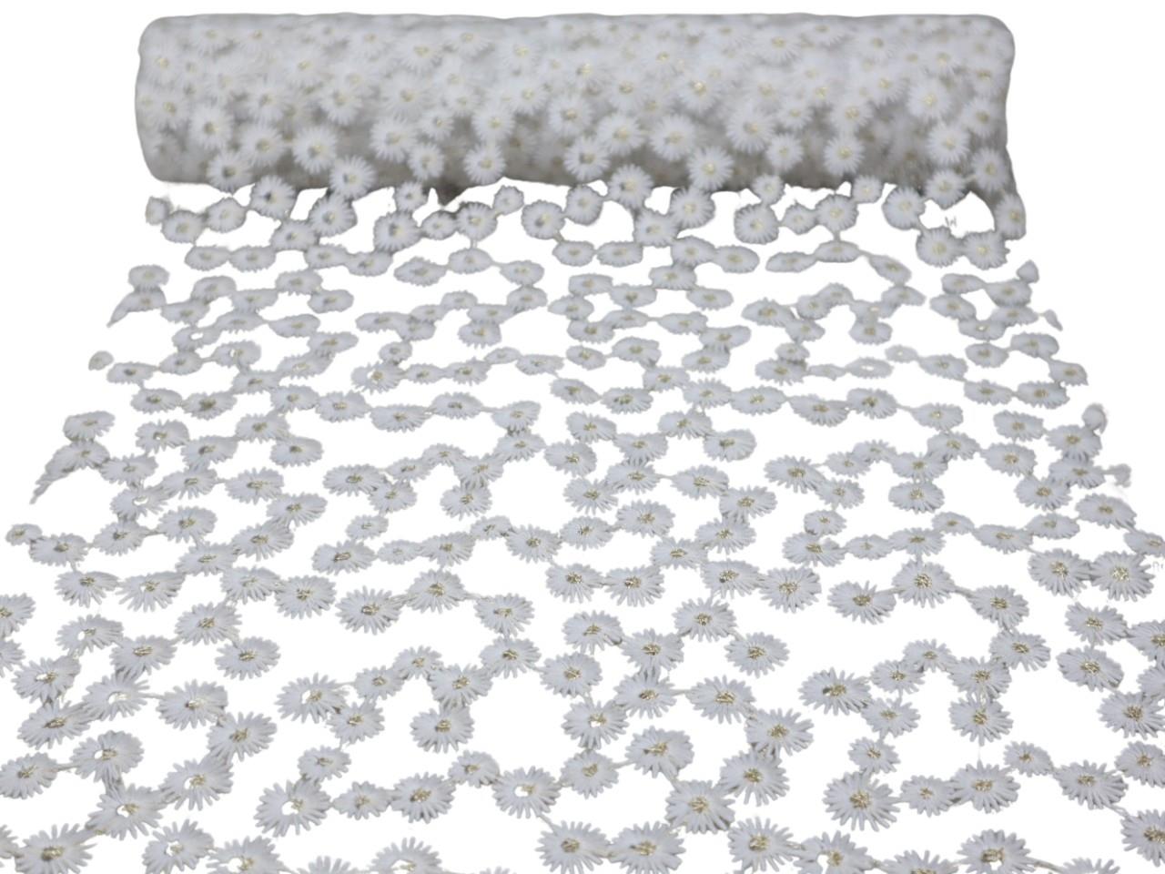 Tischband Daisy 30 cm 2,5 Meter weiß 101