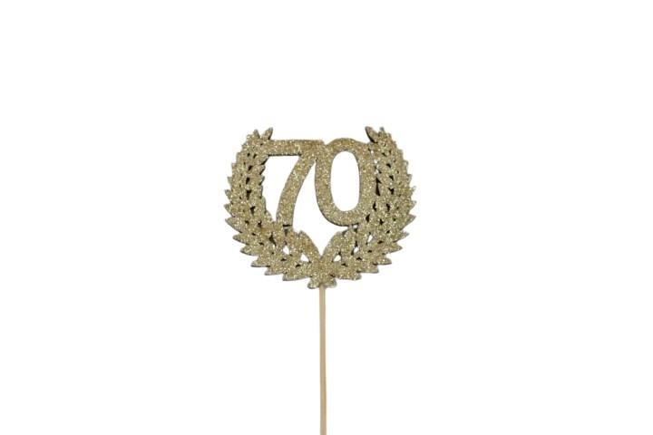 Jubiläumszahl 70 gold 7x30,5cm