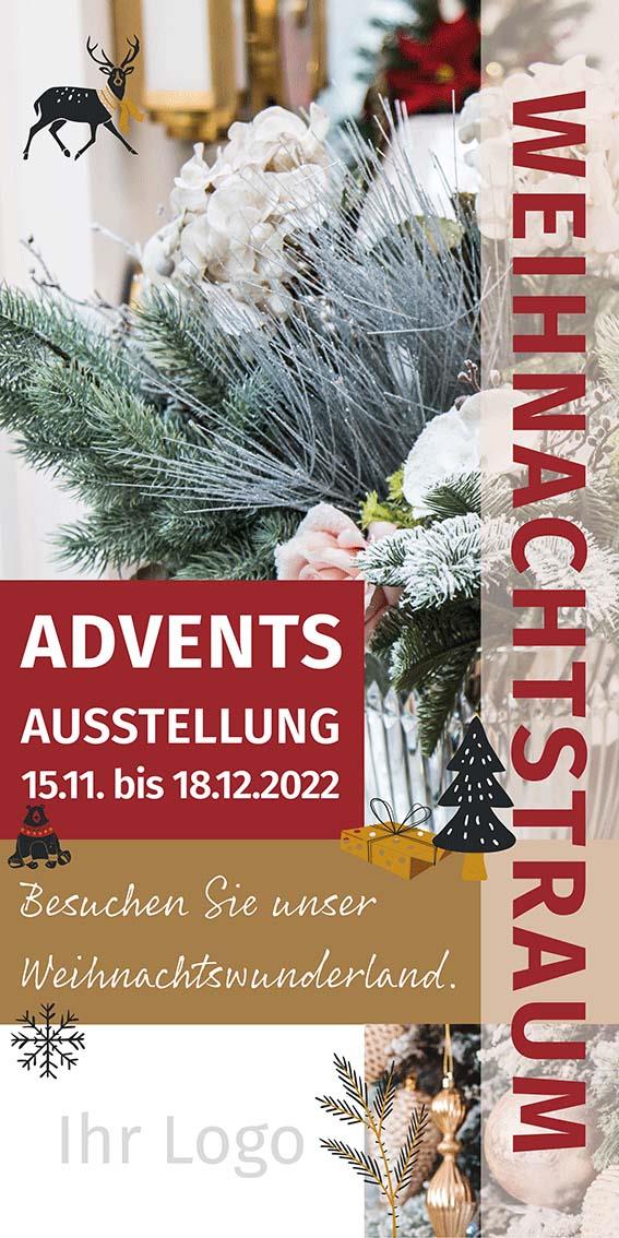 ekaflor Advent Roll-up Banner mit Ständer inkl. Druck