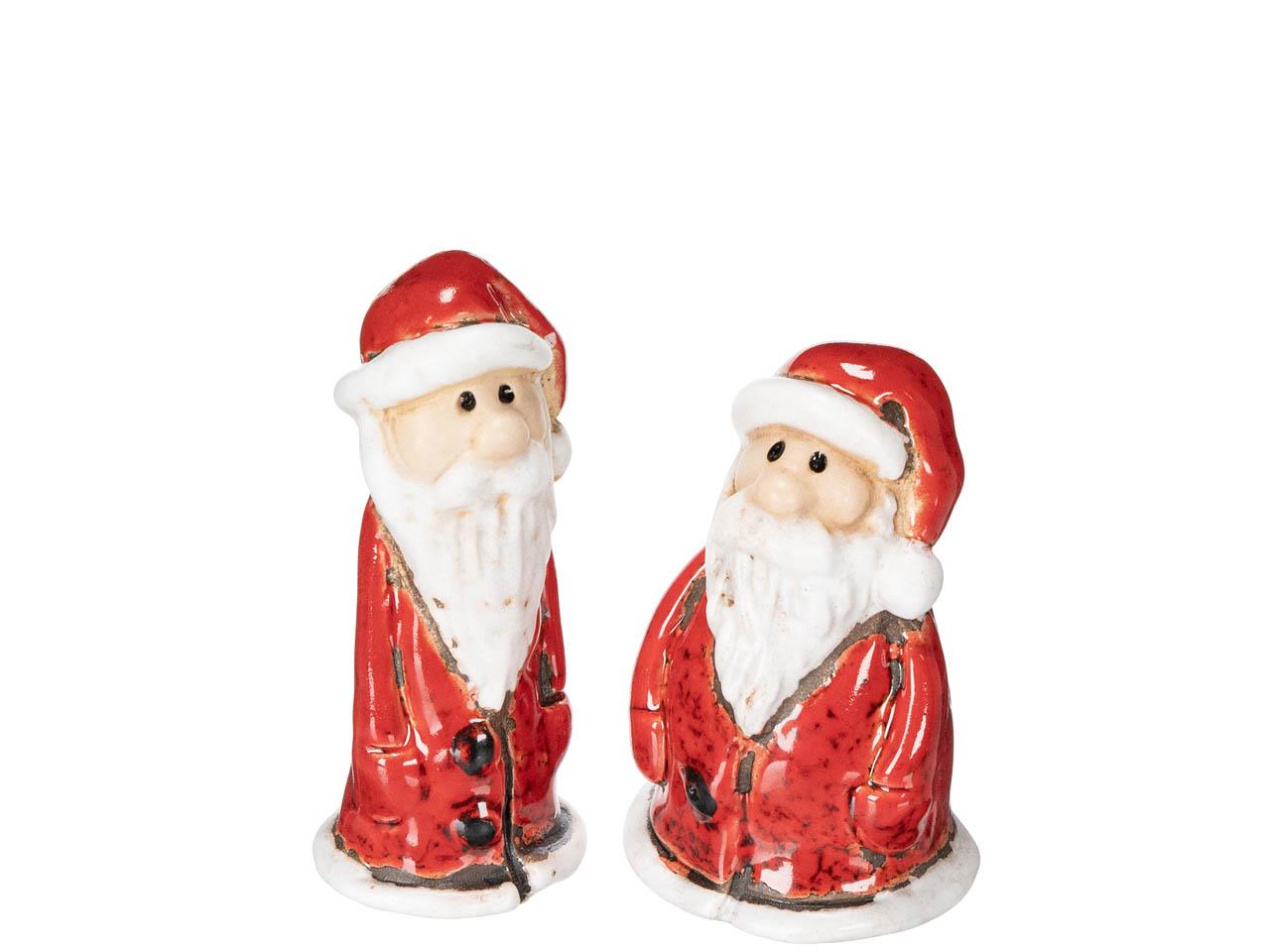 Nikolaus stehend Keramik weiß/rot H7,5 + 7cm