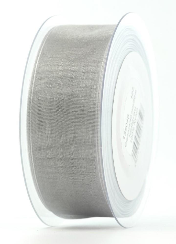 Band Beauty Organdy 40 mm 50 Meter grau 127