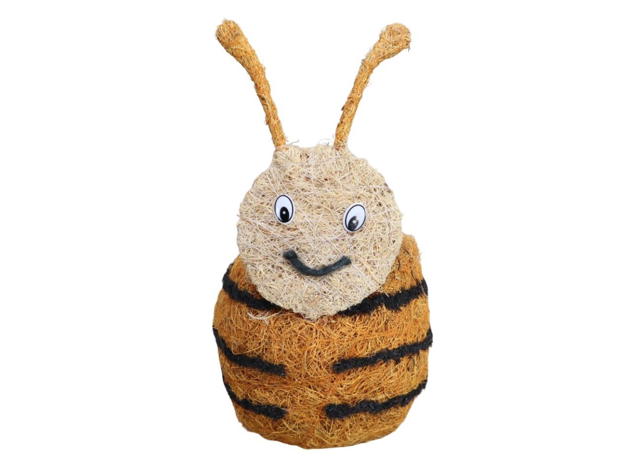 Pflanzkorb Biene Stroh 16x29cm gelb/schwarz