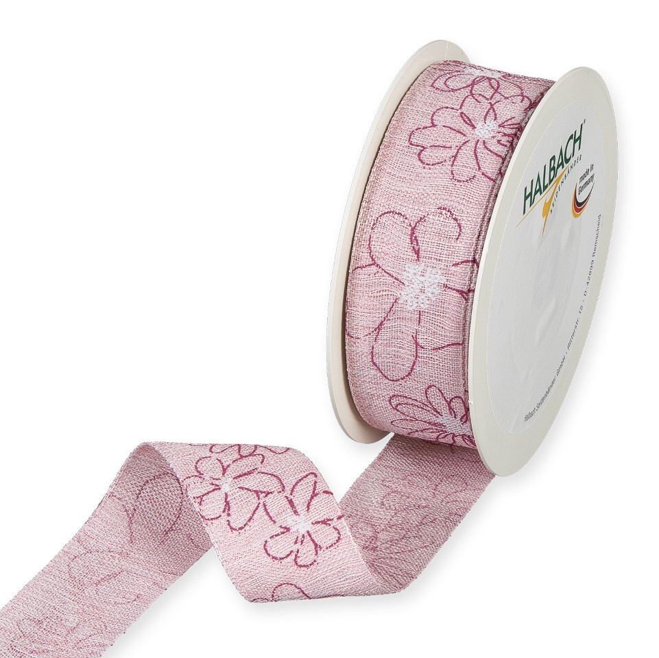 Druckband Blüten 35 mm 15 Meter dusky pink 125