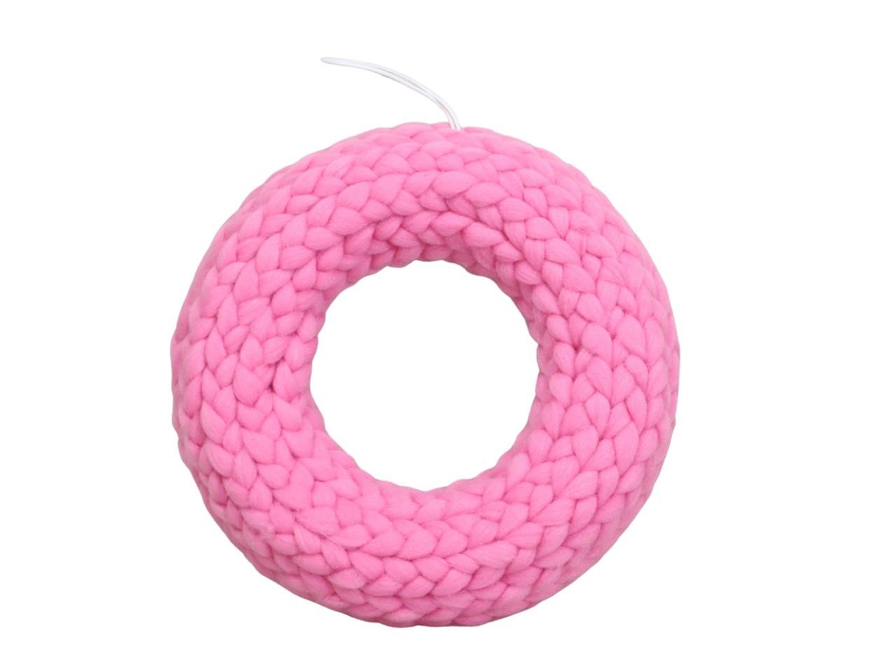 Kranz hängend m. Filzlunte geflochten rosa D30cm