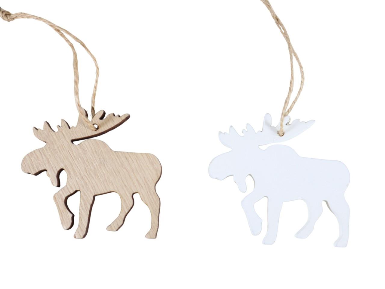 Elchhänger Holz natur-weiß D6x5,5cm