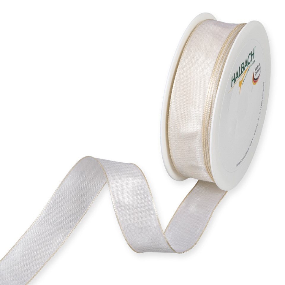 Drahtkantenband 25mm creme 70