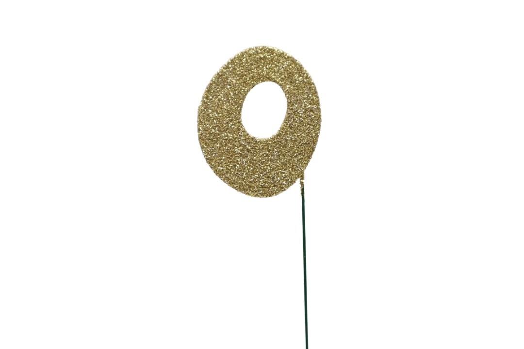 Glimmer-Einzelzahl -0- gold