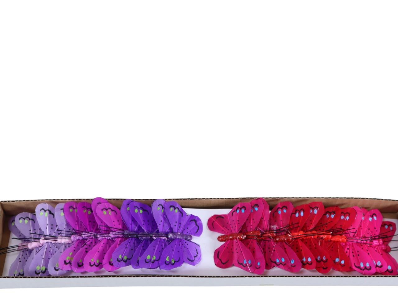 Schmetterling Federn 5,5cm farbmix erika/lila