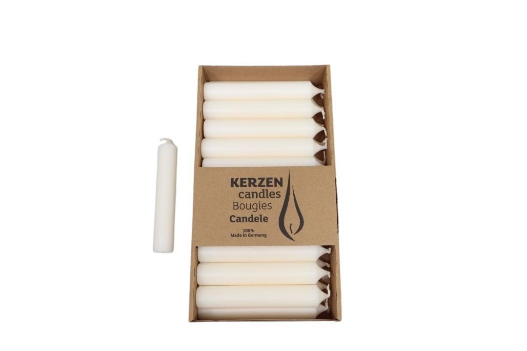 Rustic Stabkerze H130/D22mm wollweiss