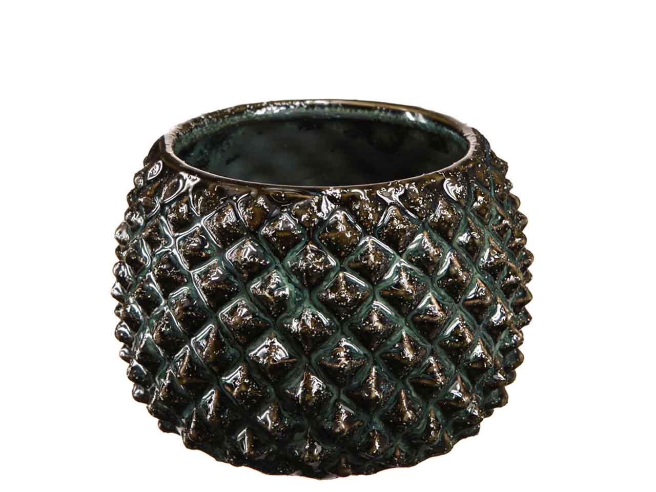 Pflanztopf Ananas Keramik blaugrün D 21 cm