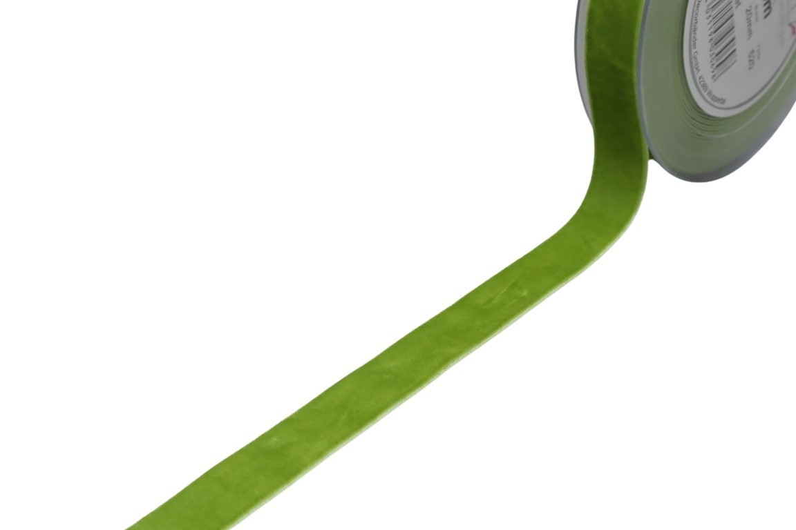 Band Velvet 20 mm 10 Meter hellgrün