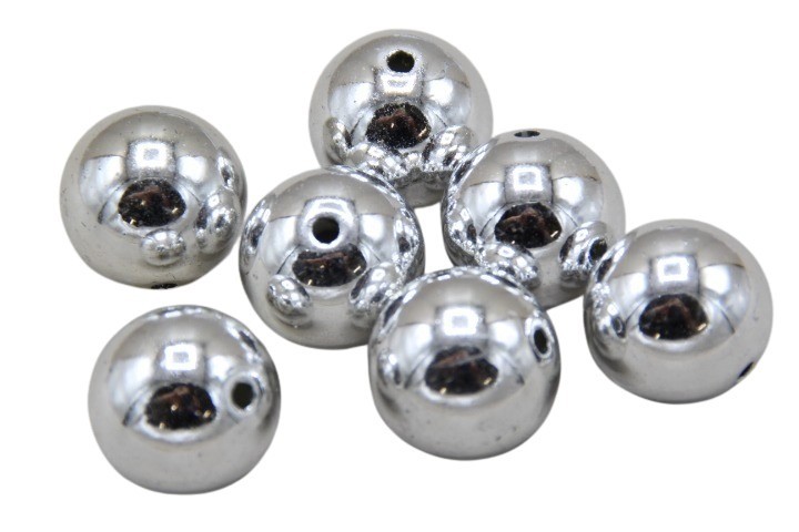 Perlen Kunststoff silber 30mm 300 Gramm