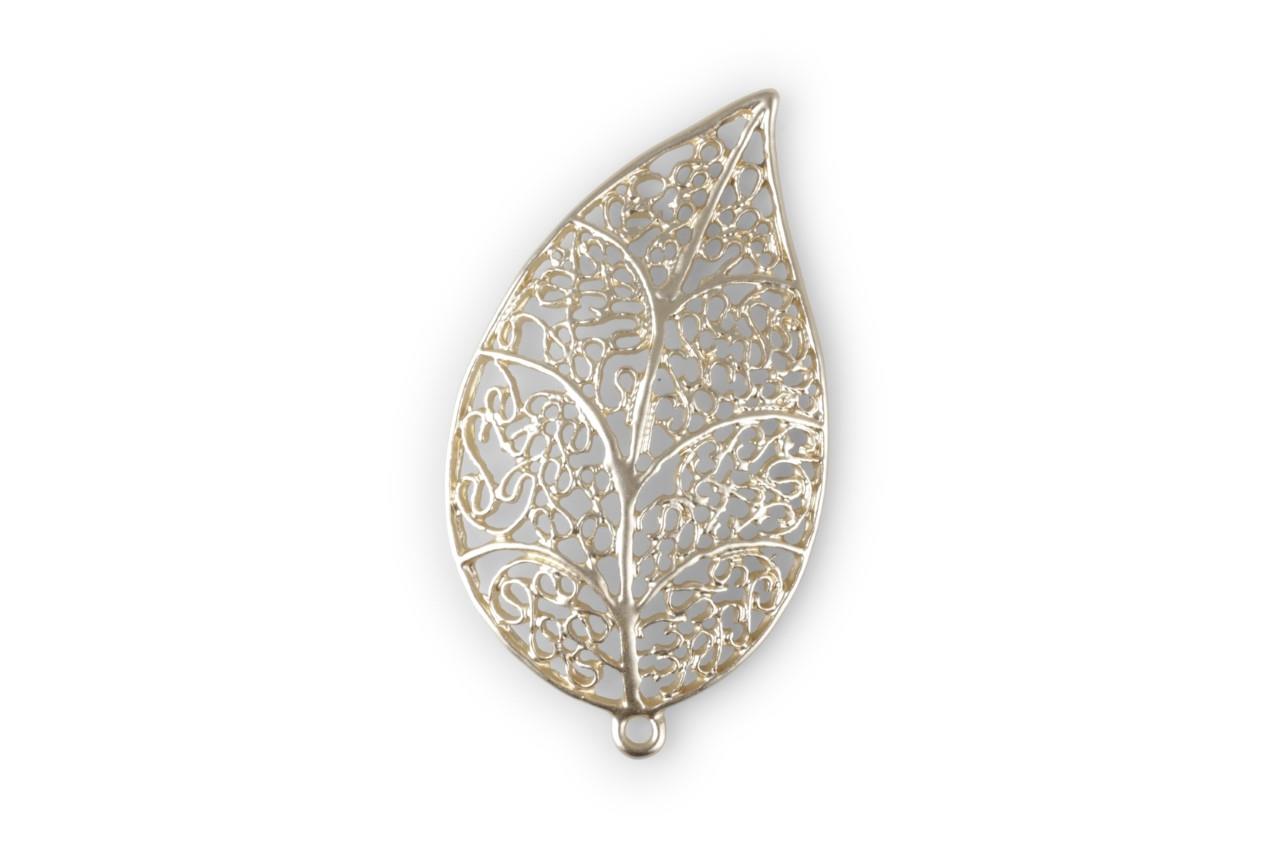 Blatt m. Öse Metall champagner L5,5cm