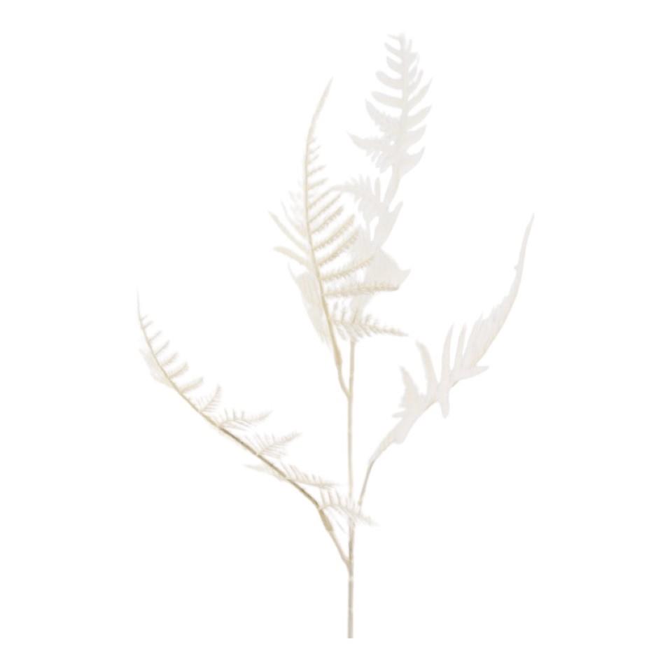Farnzweig 4fach verzweigt weiß H58cm
