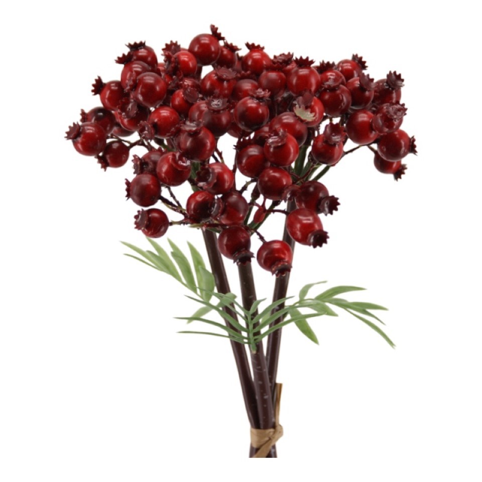 Vogelbeere 3fach gebündelt lackiert rot L38cm