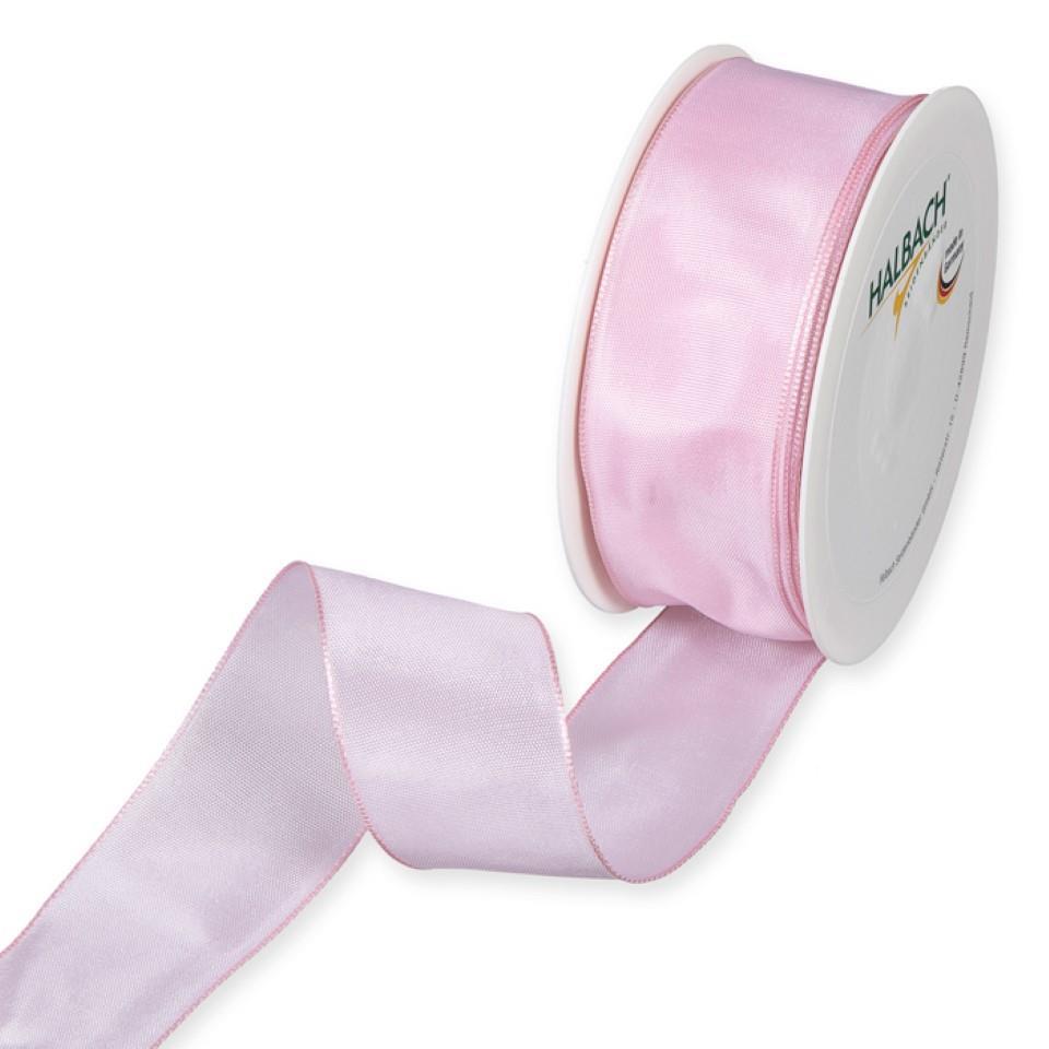 Drahtkantenband 40mm hellrosa 23