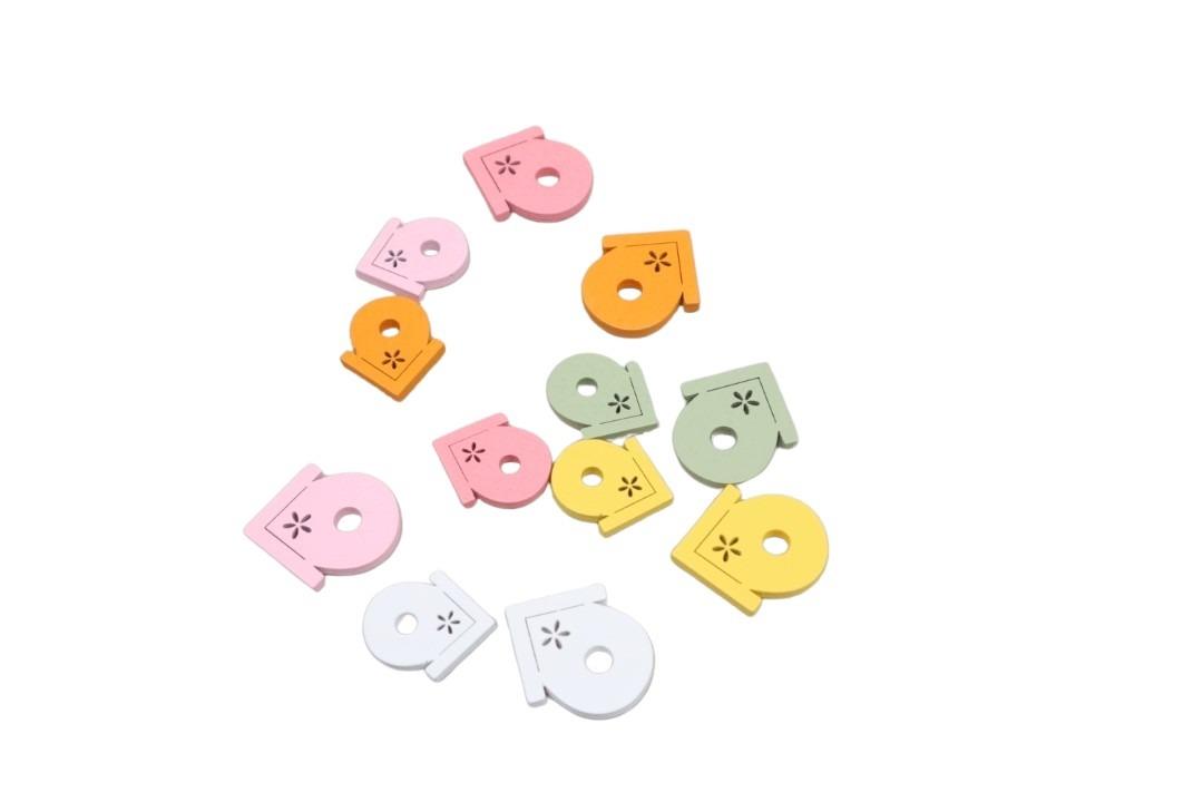 Streuer Haus  Holz farbmix 2,5+3,5cm