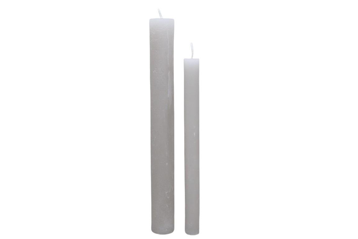Stabkerze Rustika 300/34mm warm grey