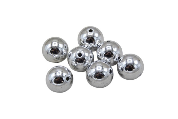 Perlen Kunststoff silber 10mm 300 Gramm