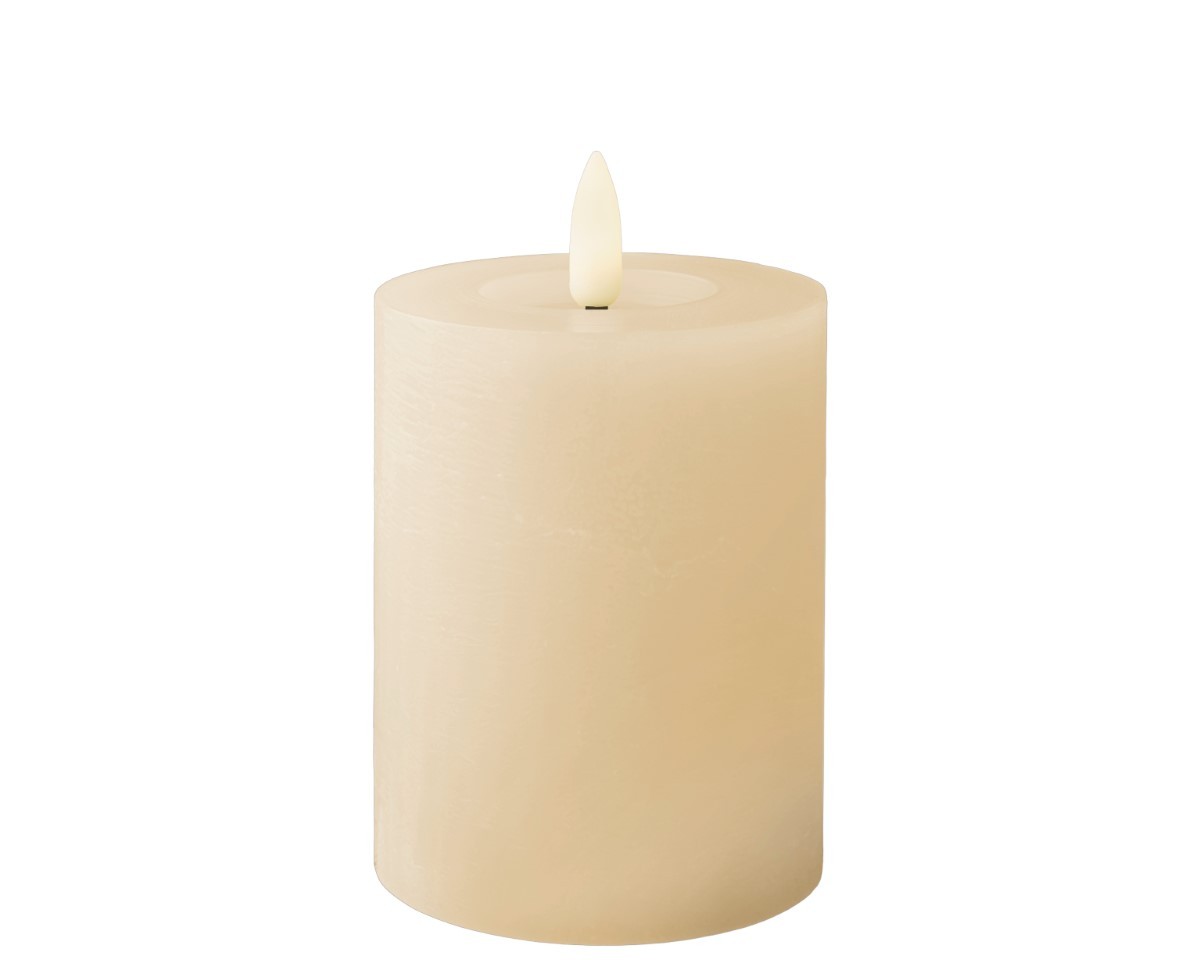 Kerze LED Wachs indoor creme H11,2cm x D7cm VE 8