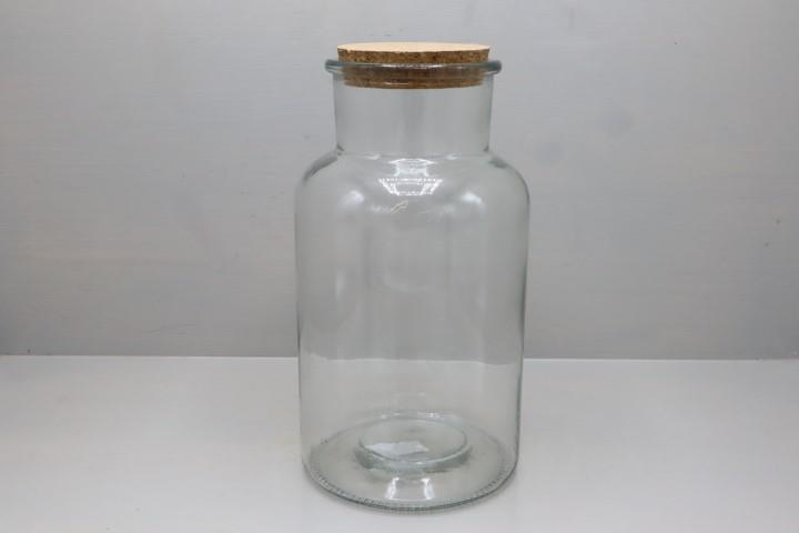 Glas mit Korkdeckel klar D14xH25cm