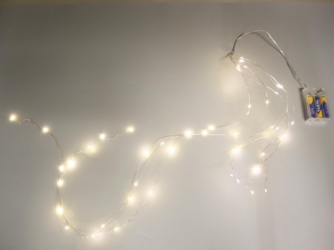 Lichterfontäne Draht silber LED 50Lämpchen 6 Std. Timer