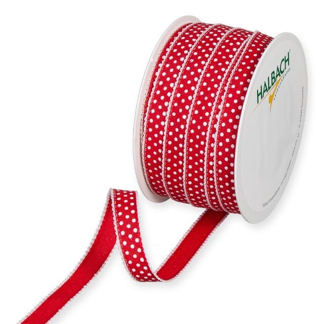 Druckband Punkte 15 mm 25 Meter red/white 770
