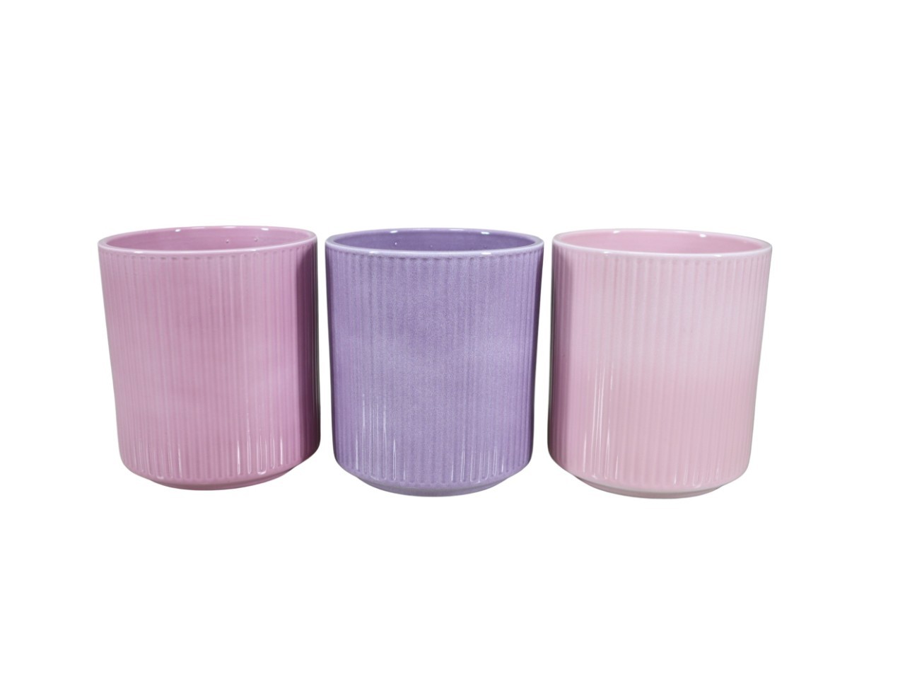 Keramikübertopf für Orchideen Stripes rosa-mix D13cm