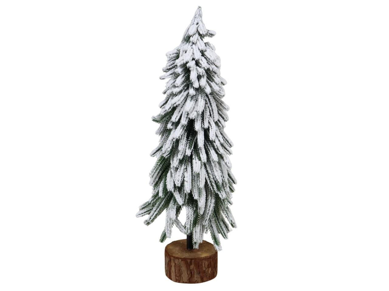 Tannenbaum beschneit m. Holzsockel Höhe 50 cm