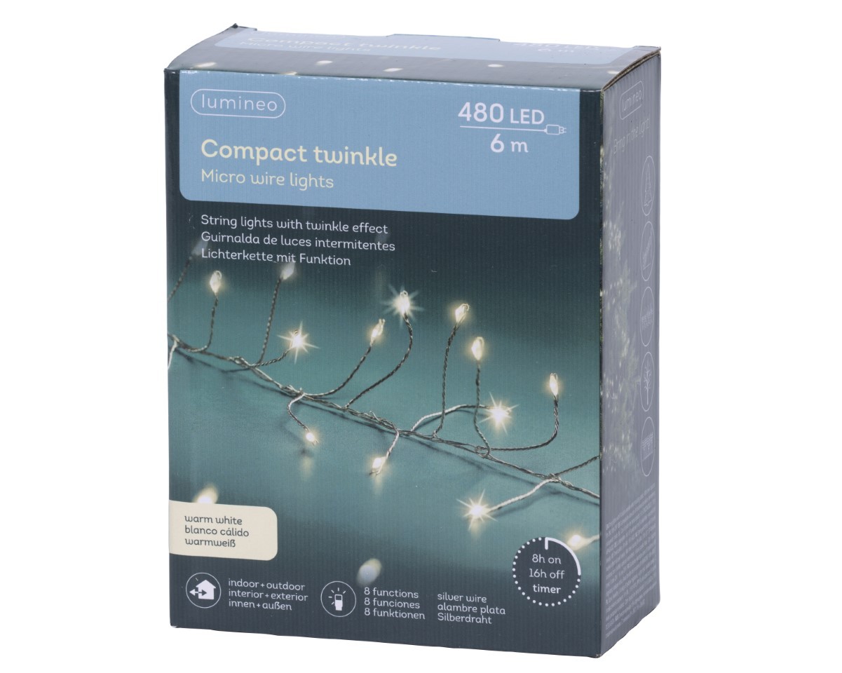 Lichterkette Compact 480LED L6mtr außen/innen 240V