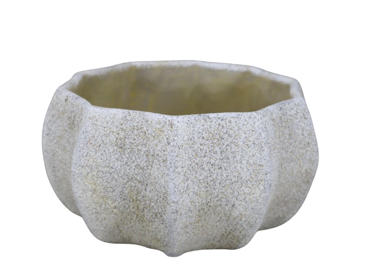 Pflanzschale rund Zement Cracle D20cm creme