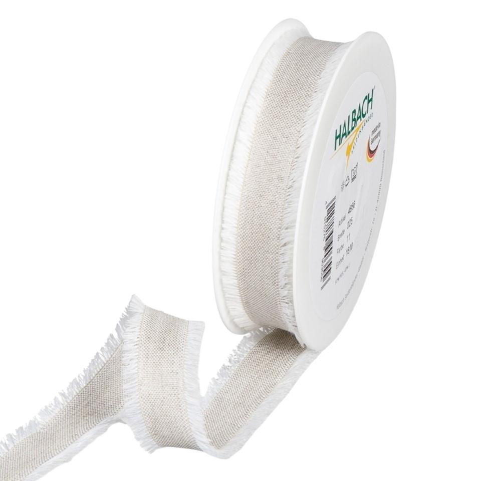 Leinenband 25 mm 18 Meter light linen 11