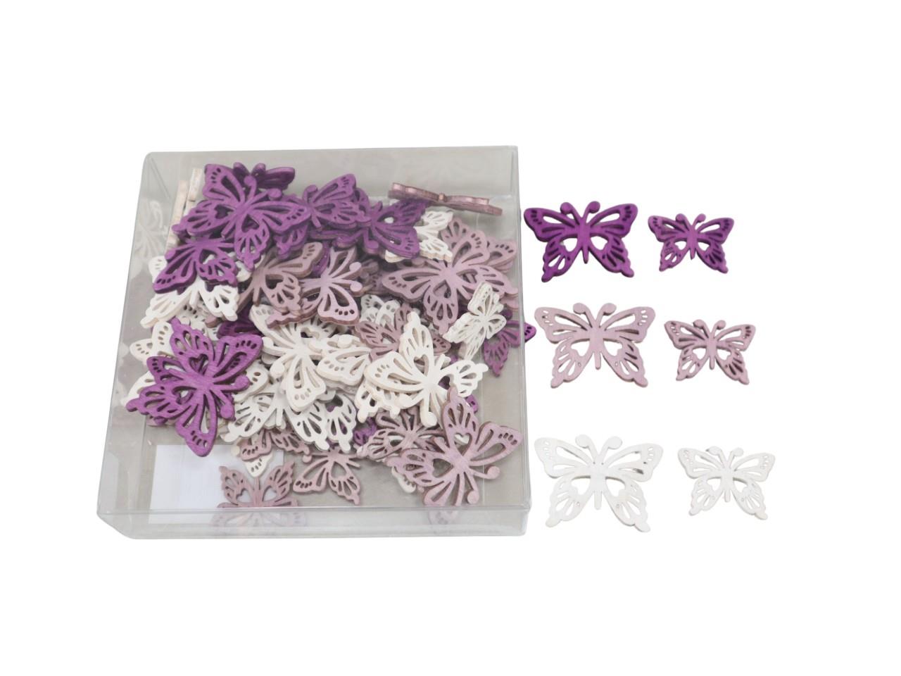 Streuer Schmetterling Bella  sort. 4x3 cm lila-weiss