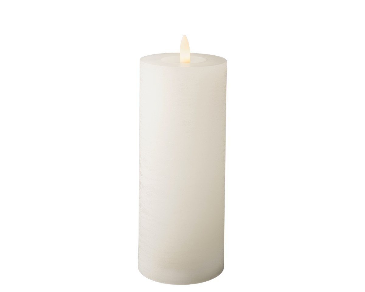 Kerze LED Wachs indoor weiss H19cm x D7cm VE 4