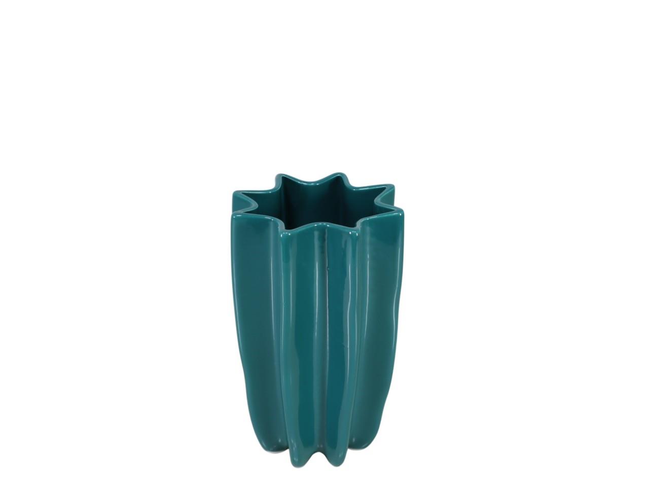 Vase Lineart smaragdgrün glanz Keramik D14,5xH25cm