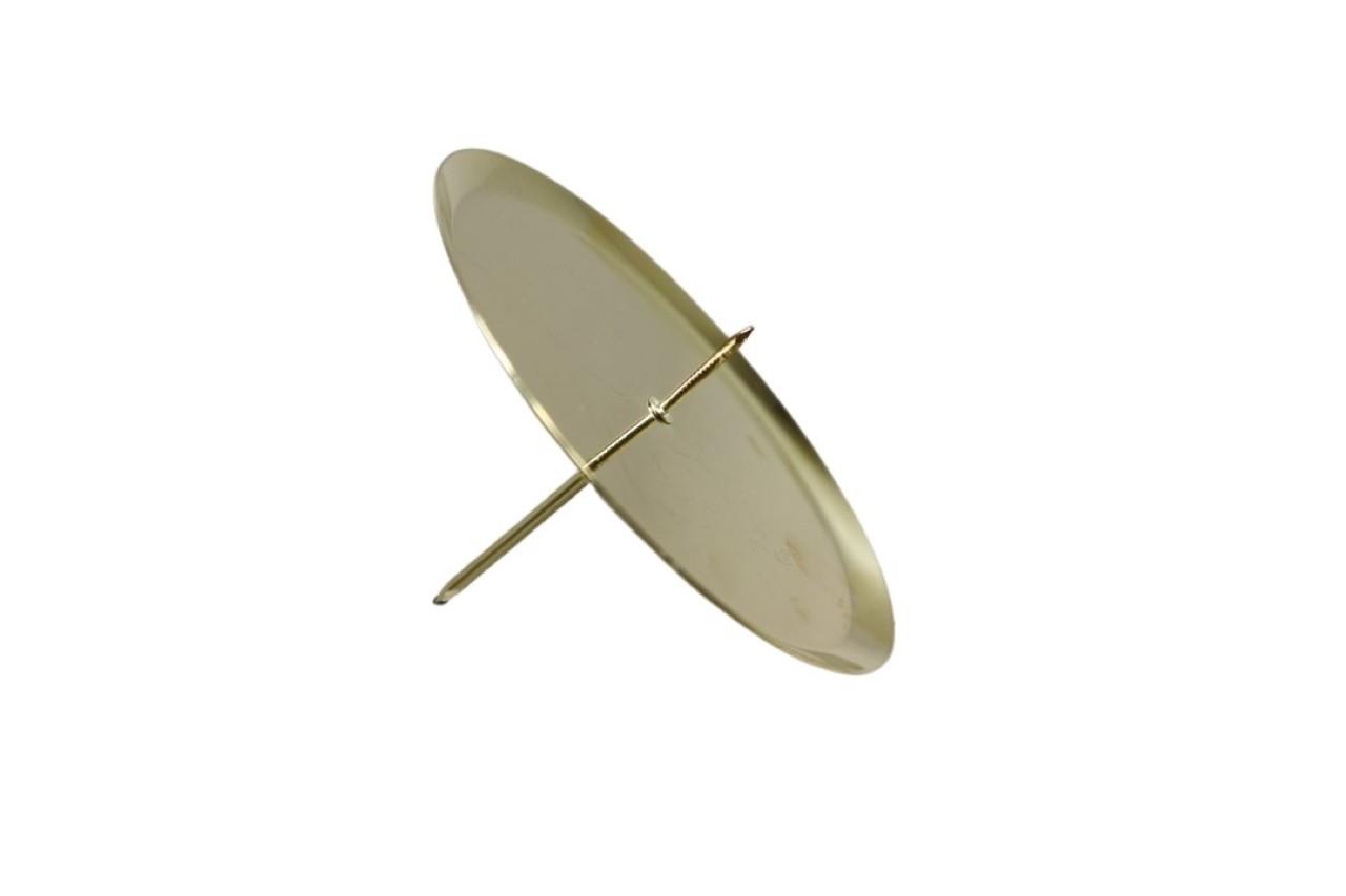 Kerzenhalter/Teller gold Metall 10cm