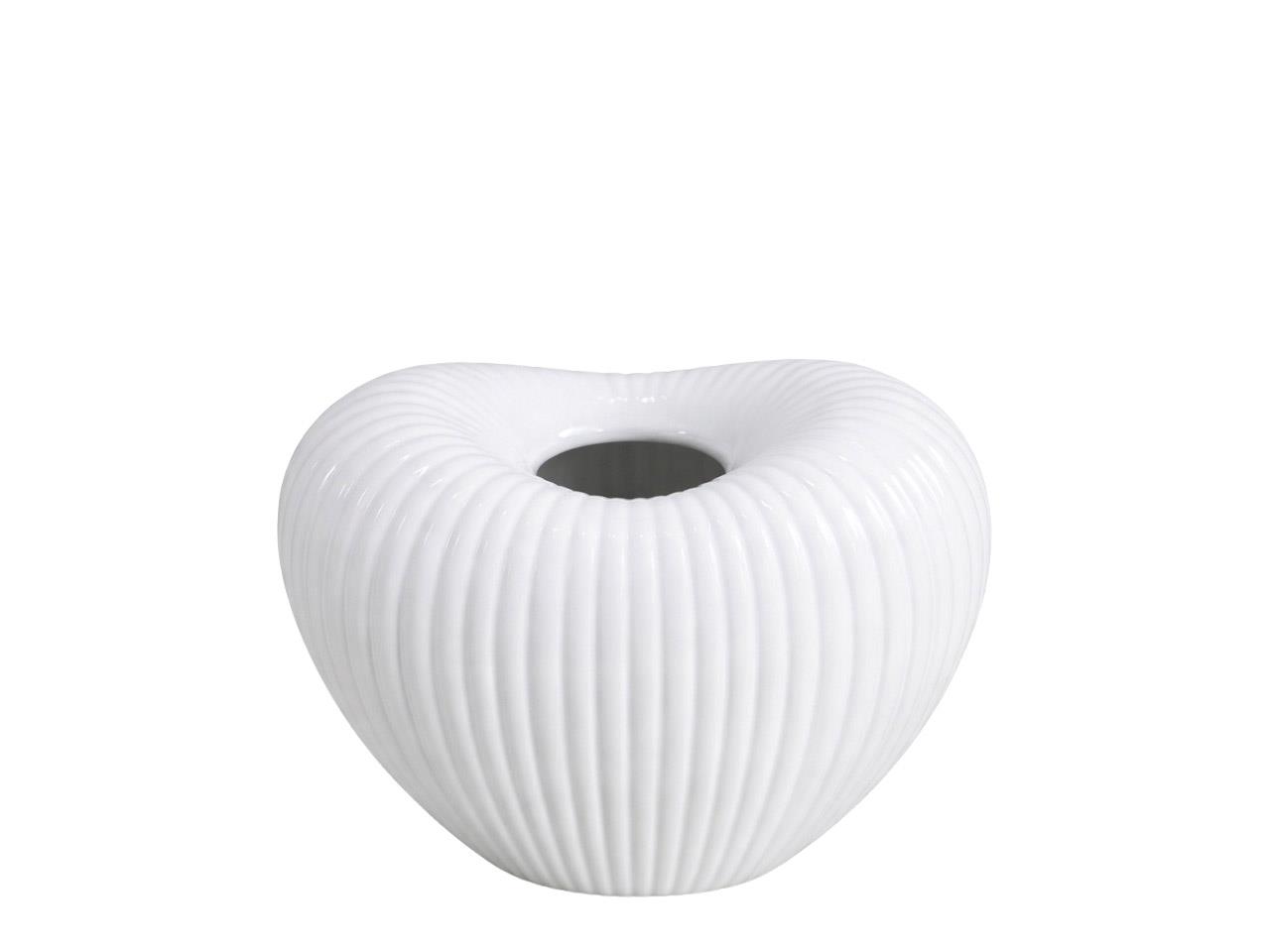 Keramikvase Wave weiß Herzform D20x14 H13cm NETTO