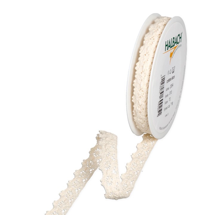 Häkelspitze Baumwolle 13 mm 7 Meter cream 70