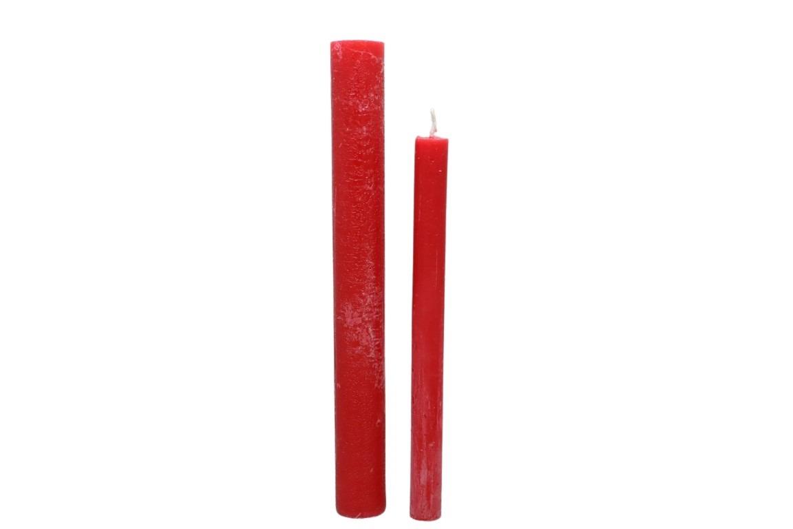 Stabkerze Rustika 240/34mm rot