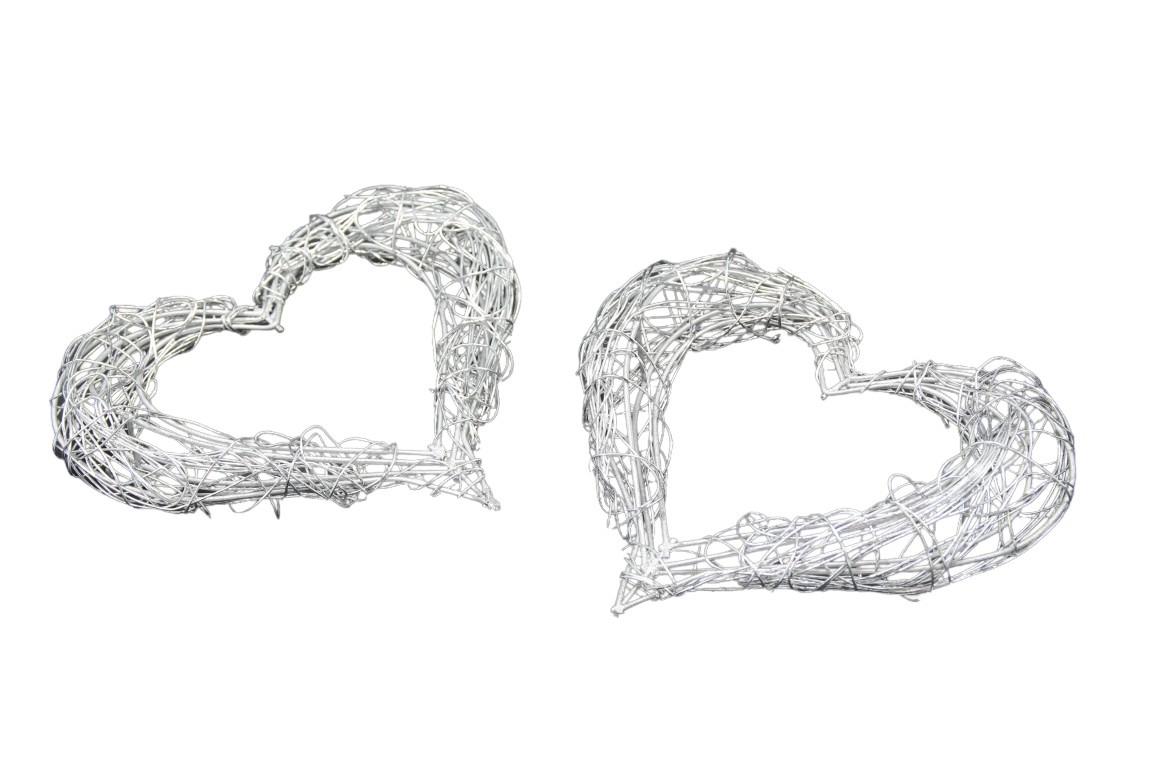 Drahtherz offen silber D10cm