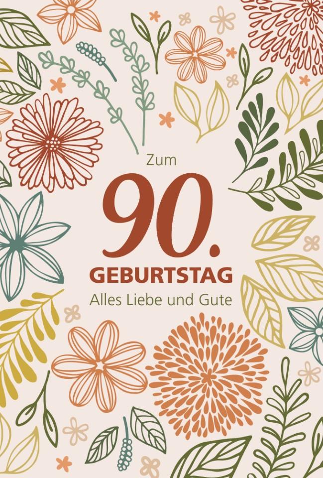 Glückwunschkarten Zum 90. Geburtstag 11,5x17 cm