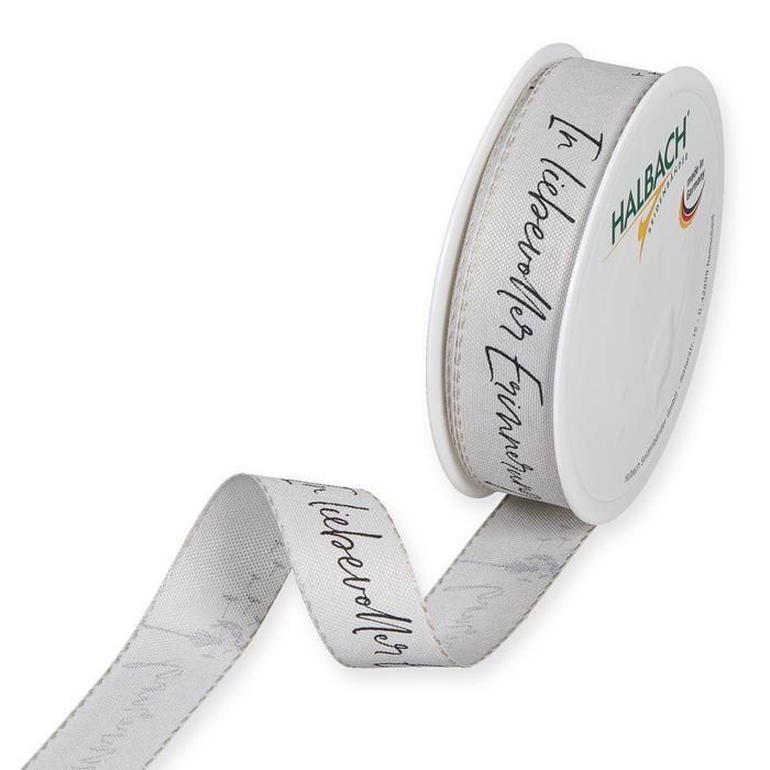Trauerband In liebevoller Erinnerung 25 mm 18 m hellgrau 121
